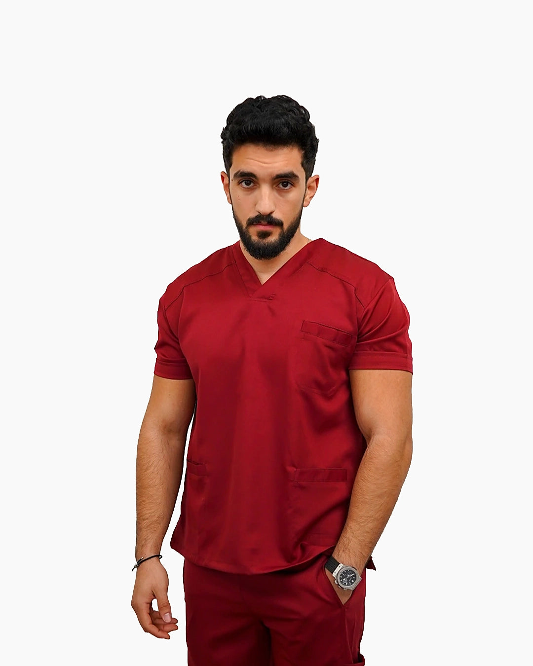 Unisex Dark Red scrub