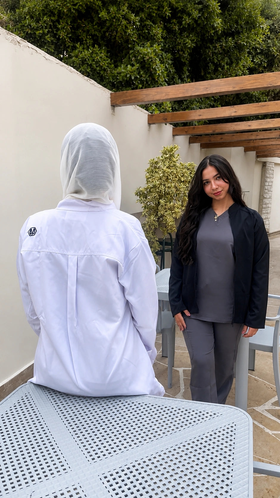 Female lab coat Black