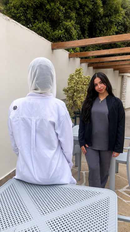Female lab coat Black