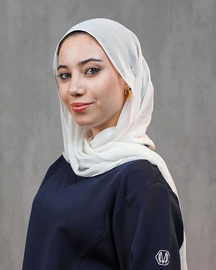 Navy Blue Modest V-Cut